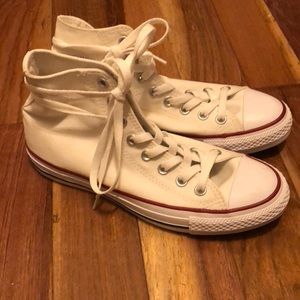Women’s white converse high tops